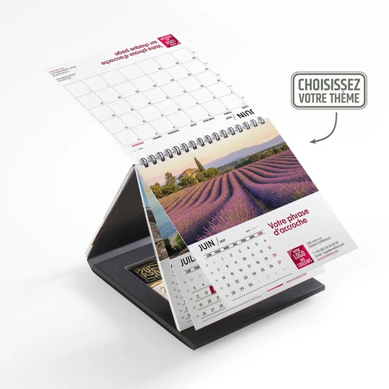Coffret Calendrier chocolats personnalisé - Carré noir CHEVRONS