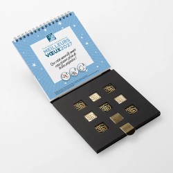 Coffret Calendrier chocolats personnalisé - Carré noir ETOILE