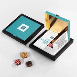 Boîte personnalisée avec 16 chocolats artisanaux - Qualix Alinéa