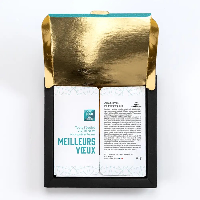 Boîte personnalisée avec 16 chocolats artisanaux - Qualix Alinéa