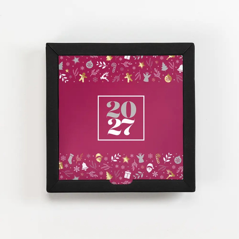 Boîte personnalisée avec 16 chocolats artisanaux - Qualix Réveillon