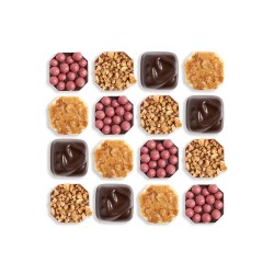 Boîte personnalisée avec 16 chocolats artisanaux - Qualix Réveillon