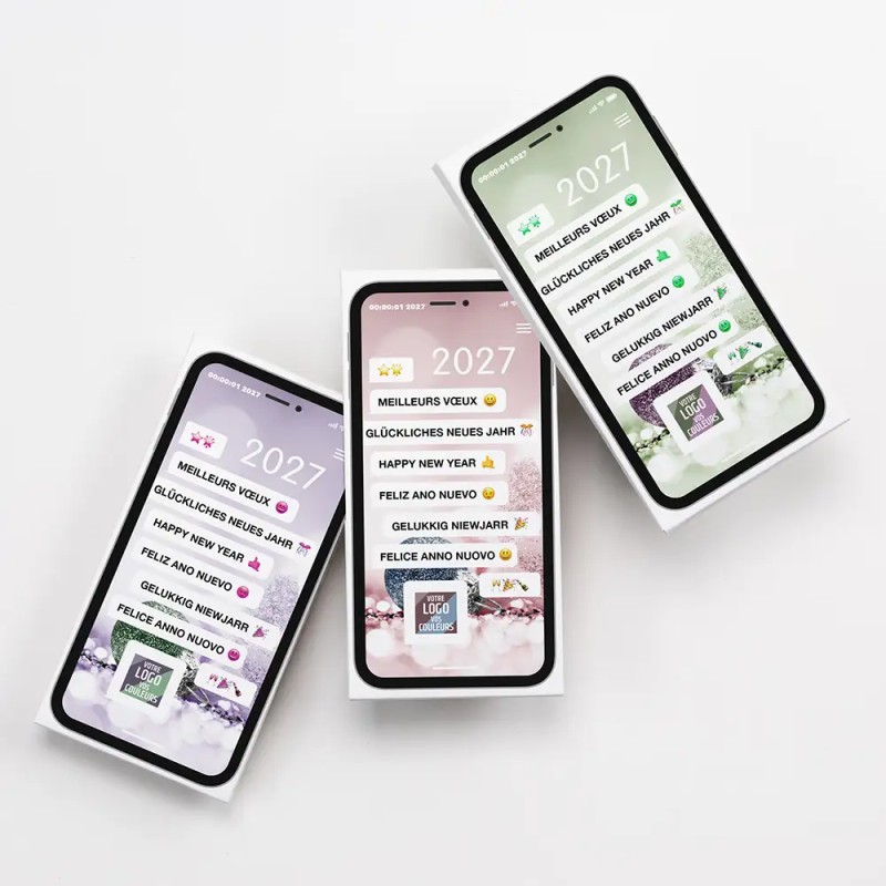 Carte de vœux personnalisée avec chocolats - ChocoPhone SMS