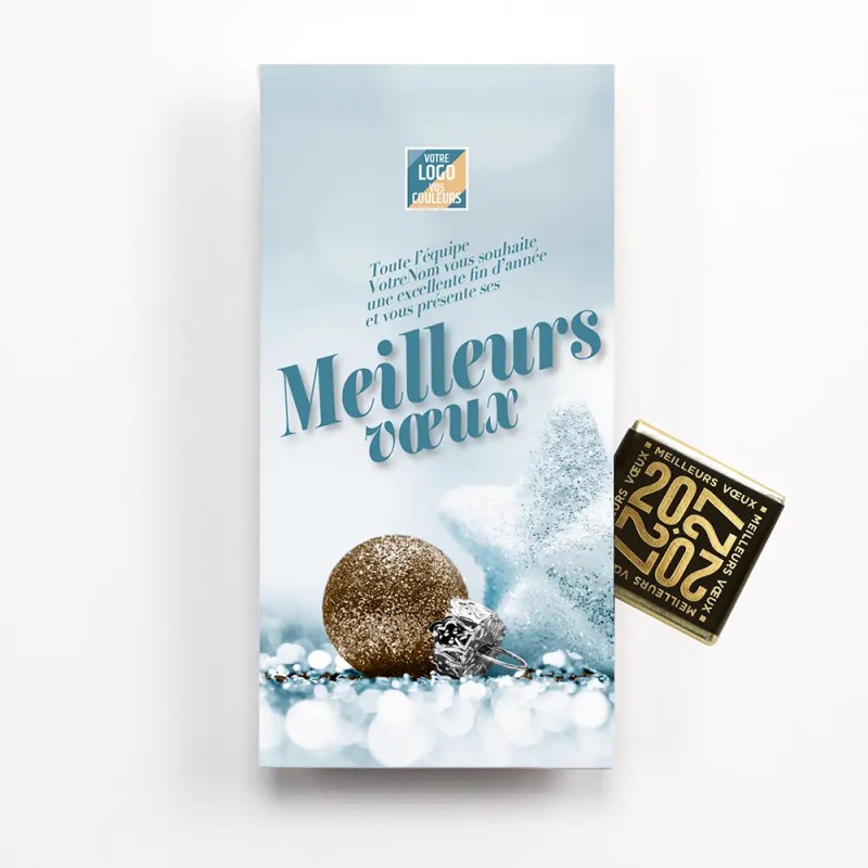 Carte de vœux personnalisée avec chocolats - ChocoPhone Neige