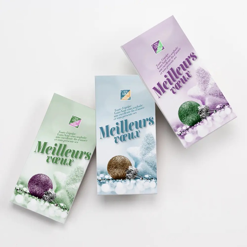 Carte de vœux personnalisée avec chocolats - ChocoPhone Neige