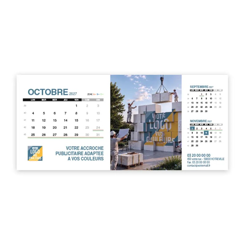 Calendrier chevalet support de téléphone Supra (22,8x10,3cm)  - Logo intégré Grandiose