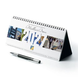Calendrier chevalet horizontal (23x10 cm) personnalisé - Logo intégré Grandiose
