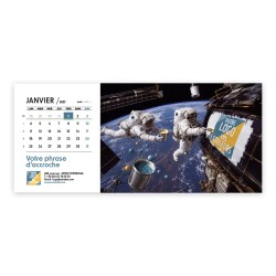 Calendrier chevalet horizontal (23x10 cm) personnalisé - Logo intégré Grandiose