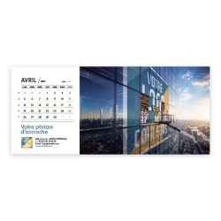 Calendrier chevalet horizontal (23x10 cm) personnalisé - Logo intégré Grandiose
