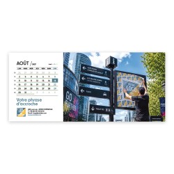 Calendrier chevalet horizontal (23x10 cm) personnalisé - Logo intégré Grandiose