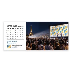 Calendrier chevalet horizontal (23x10 cm) personnalisé - Logo intégré Grandiose