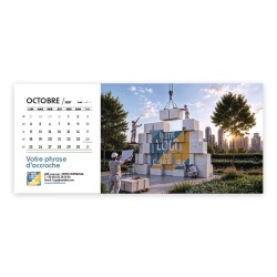 Calendrier chevalet horizontal (23x10 cm) personnalisé - Logo intégré Grandiose
