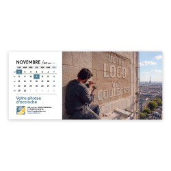 Calendrier chevalet horizontal (23x10 cm) personnalisé - Logo intégré Grandiose