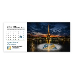 Calendrier chevalet horizontal (23x10 cm) personnalisé - Logo intégré Grandiose