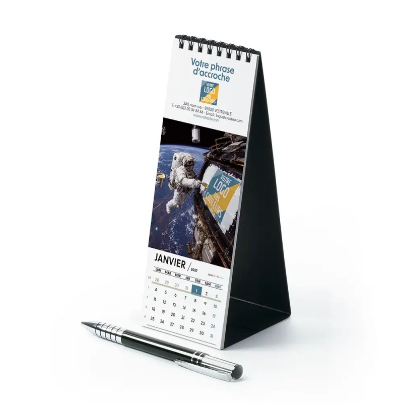 Calendrier chevalet vertical (21x7,5 cm) personnalisé - Logo intégré Grandiose