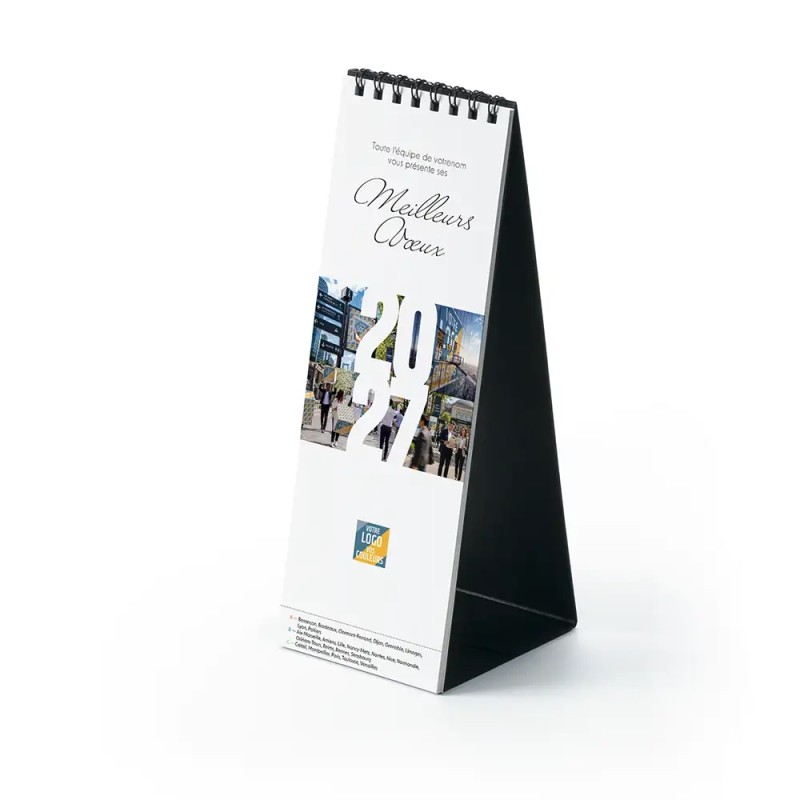 Calendrier chevalet vertical (21x7,5 cm) personnalisé - Logo intégré Grandiose