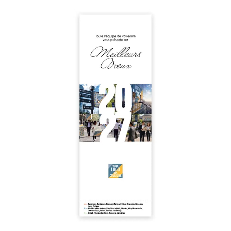 Calendrier chevalet vertical (21x7,5 cm) personnalisé - Logo intégré Grandiose