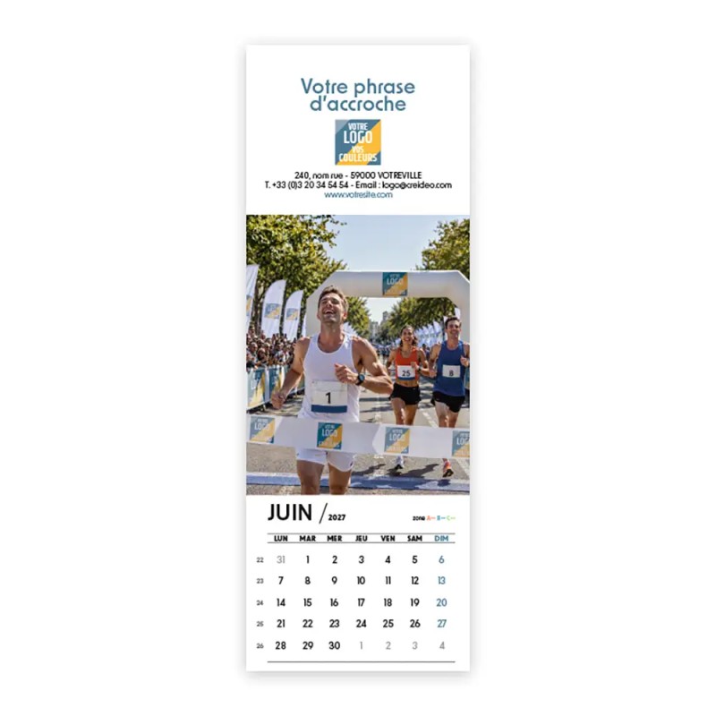 Calendrier chevalet vertical (21x7,5 cm) personnalisé - Logo intégré Grandiose