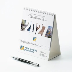 Calendrier chevalet intégral (15x18 cm) personnalisé - Logo intégré Grandiose