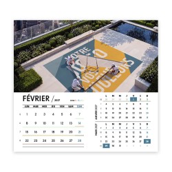 Calendrier chevalet intégral (15x18 cm) personnalisé - Logo intégré Grandiose