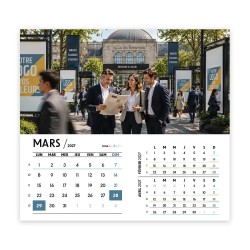 Calendrier chevalet intégral (15x18 cm) personnalisé - Logo intégré Grandiose