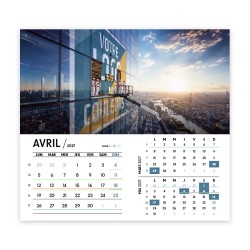 Calendrier chevalet intégral (15x18 cm) personnalisé - Logo intégré Grandiose