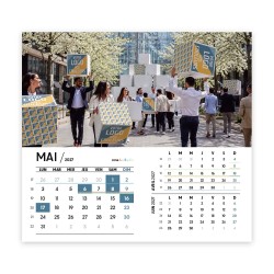 Calendrier chevalet intégral (15x18 cm) personnalisé - Logo intégré Grandiose