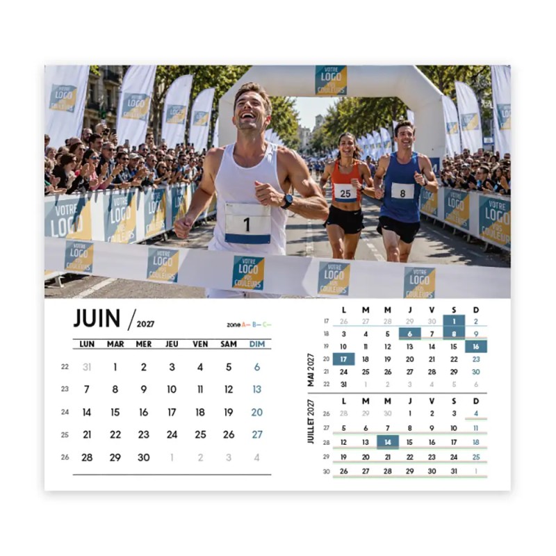 Calendrier chevalet intégral (15x18 cm) personnalisé - Logo intégré Grandiose