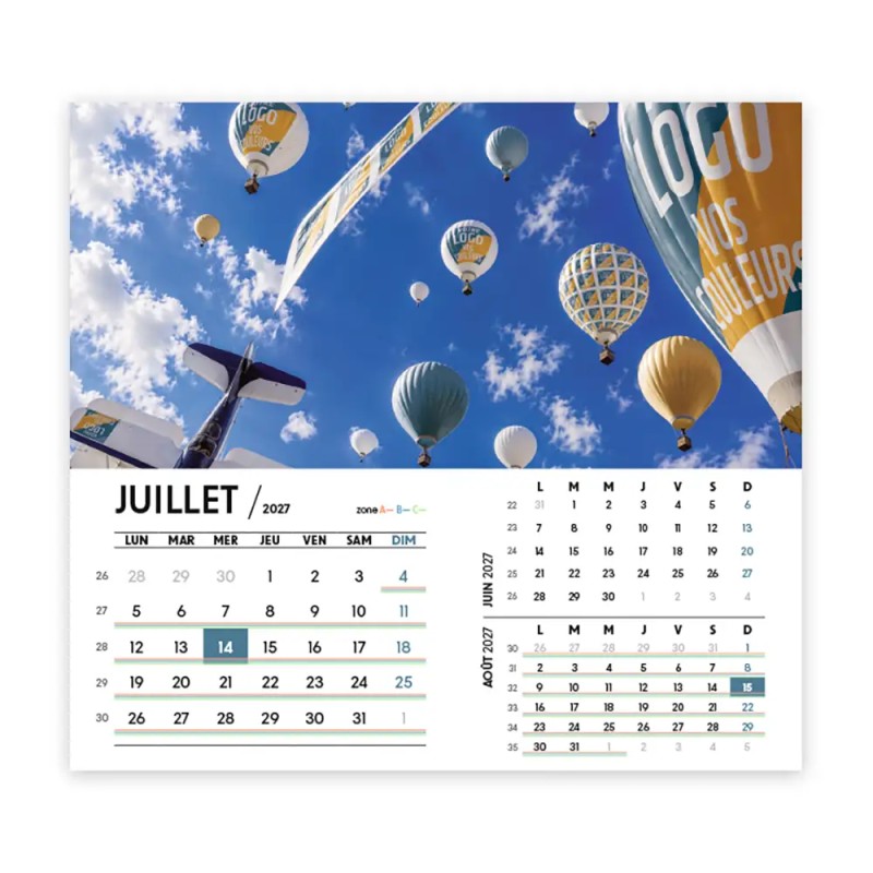 Calendrier chevalet intégral (15x18 cm) personnalisé - Logo intégré Grandiose