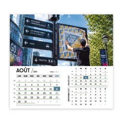 Calendrier chevalet intégral (15x18 cm) personnalisé - Logo intégré Grandiose
