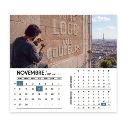 Calendrier chevalet intégral (15x18 cm) personnalisé - Logo intégré Grandiose