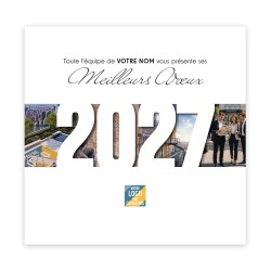 Calendrier chevalet carré (15x15 cm) personnalisé - Logo intégré Grandiose