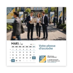 Calendrier chevalet carré (15x15 cm) personnalisé - Logo intégré Grandiose