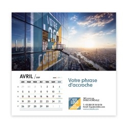 Calendrier chevalet carré (15x15 cm) personnalisé - Logo intégré Grandiose
