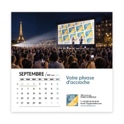 Calendrier chevalet carré (15x15 cm) personnalisé - Logo intégré Grandiose