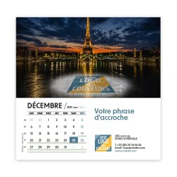 Calendrier chevalet carré (15x15 cm) personnalisé - Logo intégré Grandiose
