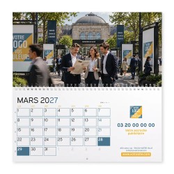 Calendrier mural (33x32 cm) personnalisé - Logo intégré Grandiose