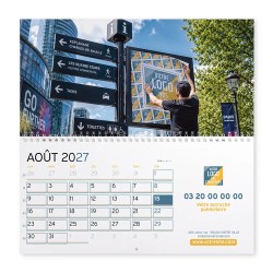 Calendrier mural (33x32 cm) personnalisé - Logo intégré Grandiose