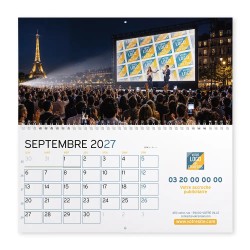 Calendrier mural (33x32 cm) personnalisé - Logo intégré Grandiose