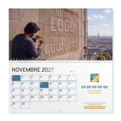 Calendrier mural (33x32 cm) personnalisé - Logo intégré Grandiose