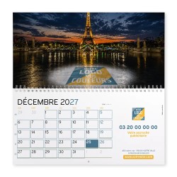 Calendrier mural (33x32 cm) personnalisé - Logo intégré Grandiose