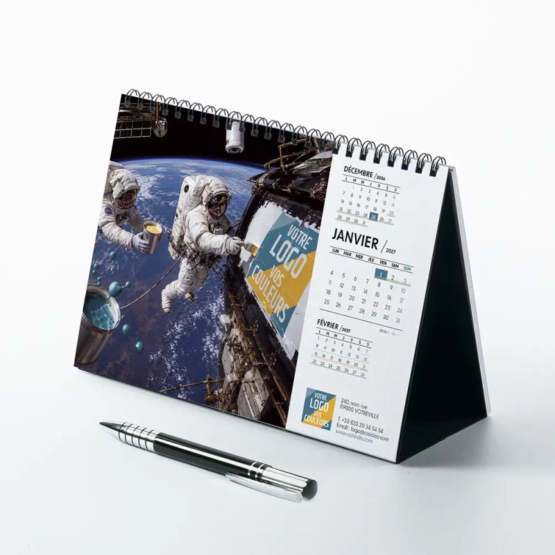 Calendrier chevalet A5 (21x15 cm) personnalisé - Logo intégré Grandiose