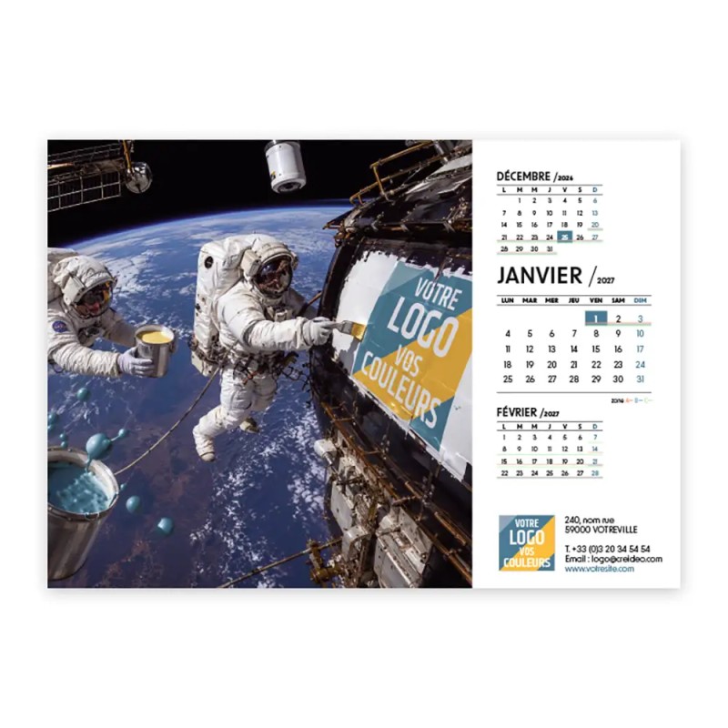 Calendrier chevalet A5 (21x15 cm) personnalisé - Logo intégré Grandiose