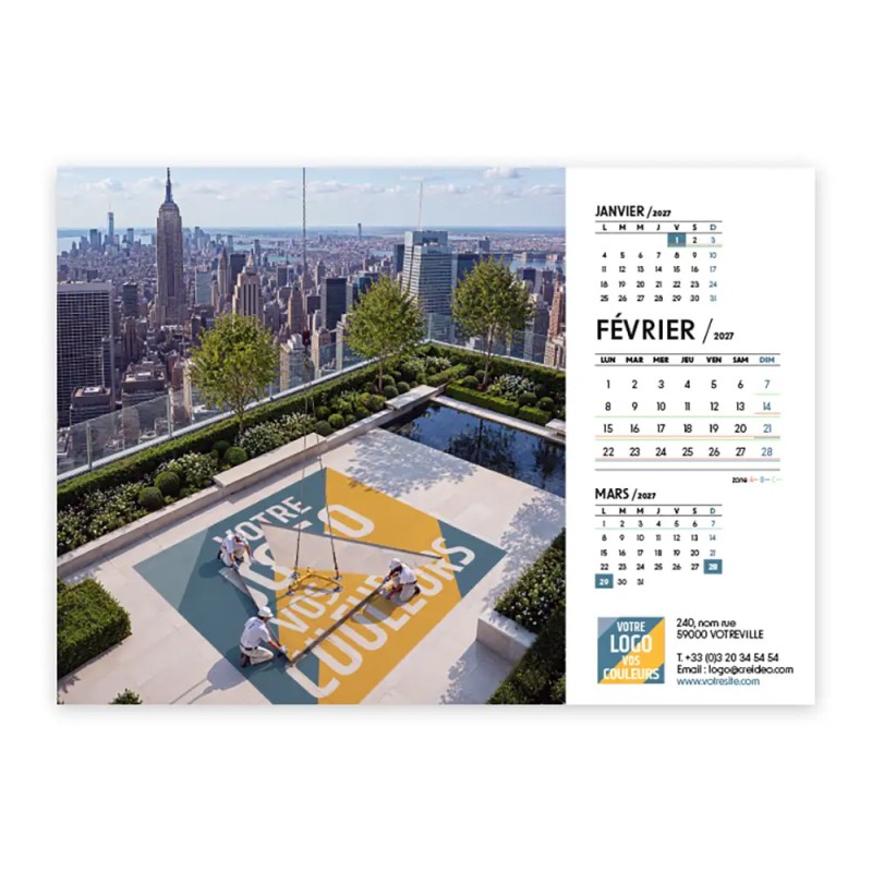 Calendrier chevalet A5 (21x15 cm) personnalisé - Logo intégré Grandiose