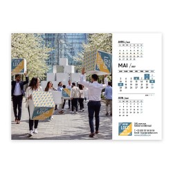 Calendrier chevalet A5 (21x15 cm) personnalisé - Logo intégré Grandiose