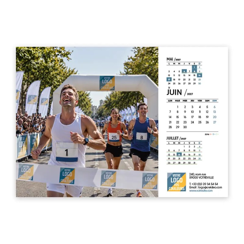 Calendrier chevalet A5 (21x15 cm) personnalisé - Logo intégré Grandiose
