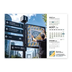 Calendrier chevalet A5 (21x15 cm) personnalisé - Logo intégré Grandiose
