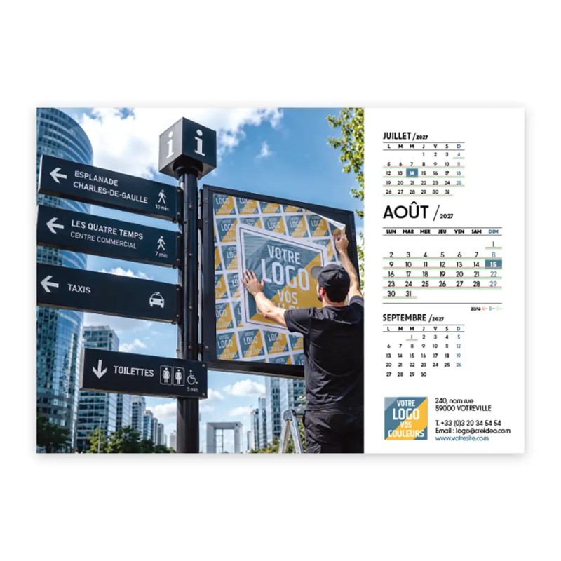 Calendrier chevalet A5 (21x15 cm) personnalisé - Logo intégré Grandiose