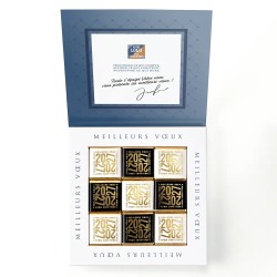 Carte de vœux personnalisée avec chocolats - Ecrin Grid