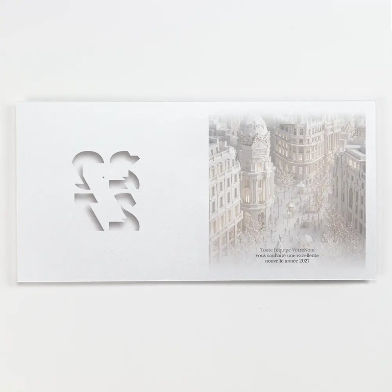 Carte de vœux carrée personnalisée découpe - Atrium